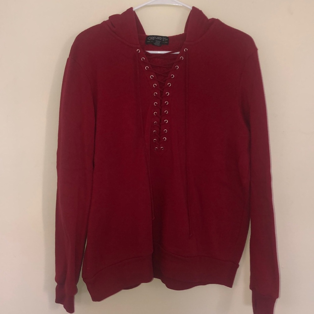 Forever 21 Lace up Sweatshirt